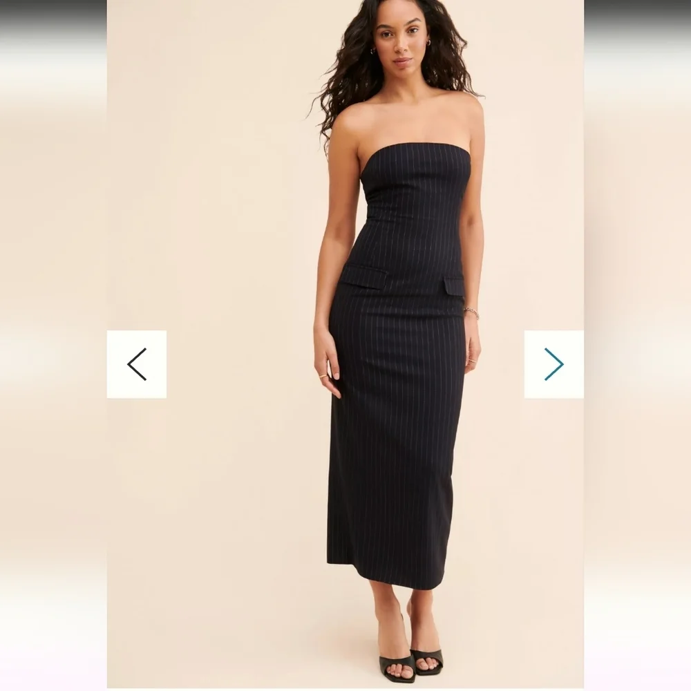 ANTROPOLOGIE 4th & Reckless Carly Strapless Stripe Dress MIDI DRESS SAIZE SMALL - Picture 2 of 15